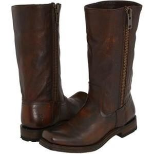 Frye Heath Outside Zip Maple Leather Boot